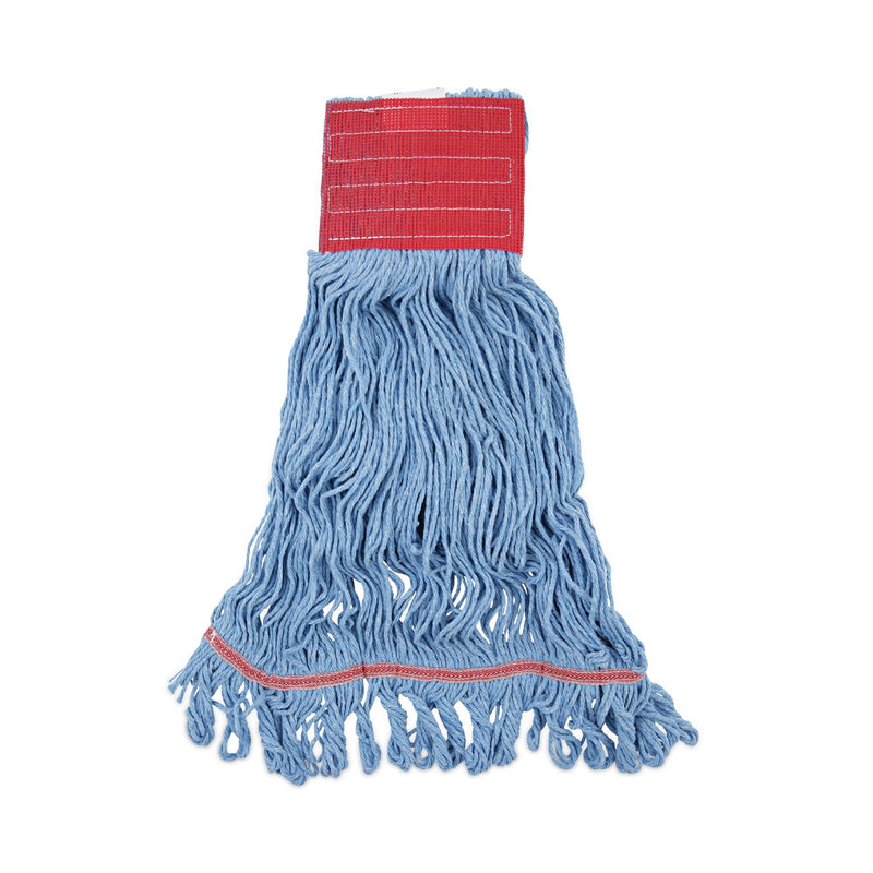 Boardwalk Pro Loop Web/Tailband Mop Head, Blue, Large, 12/Carton