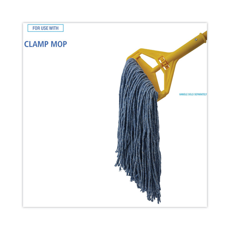 Boardwalk Mop Head, Standard Head, Cotton/Synthetic Fiber, Cut-End, #20, Blue, 12/Carton