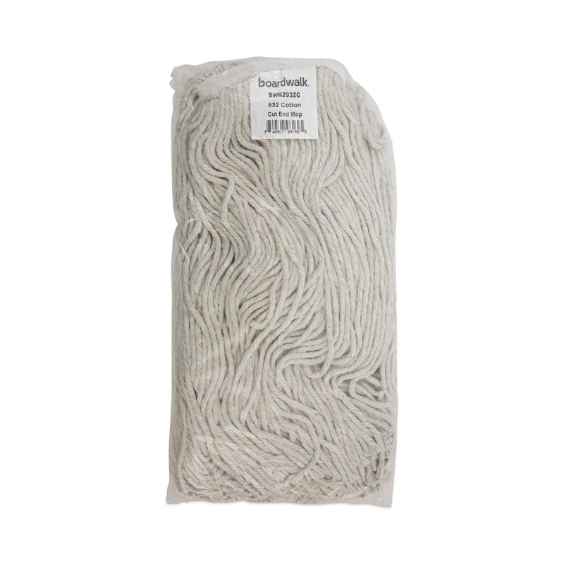 Boardwalk Cut-End Wet Mop Head, Cotton, No. 32, White