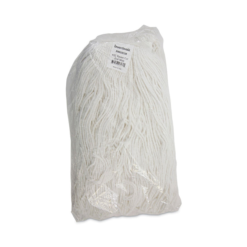 Boardwalk Cut-End Wet Mop Head, Rayon, No. 32, White