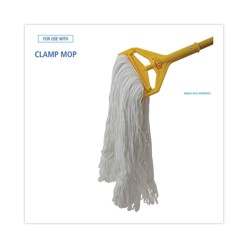Boardwalk Pro Loop Web/Tailband Wet Mop Head, Rayon, #24 Size, White, 12/Carton