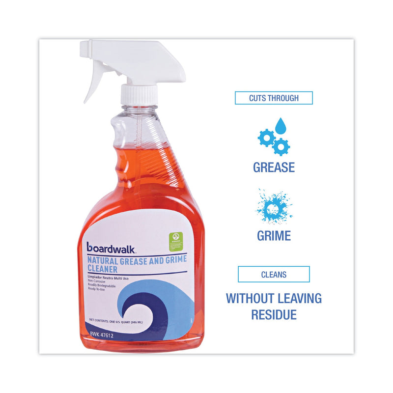 Boardwalk Green Natural Grease and Grime Cleaner, 32 oz Spray Bottle