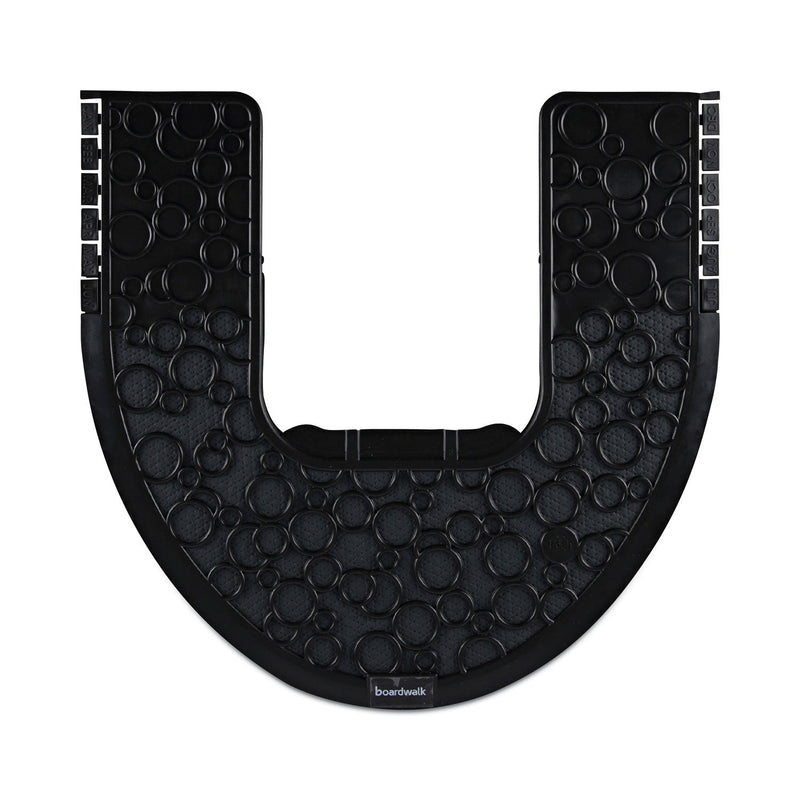 Boardwalk Commode Mat 2.0, Absorbant, Rubber, 22 x 22, Black, 6/Carton