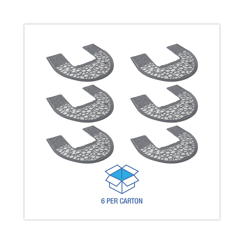 Boardwalk Commode Mat 2.0, Rubber, 22.88 x 22, Gray/White, 6/Carton