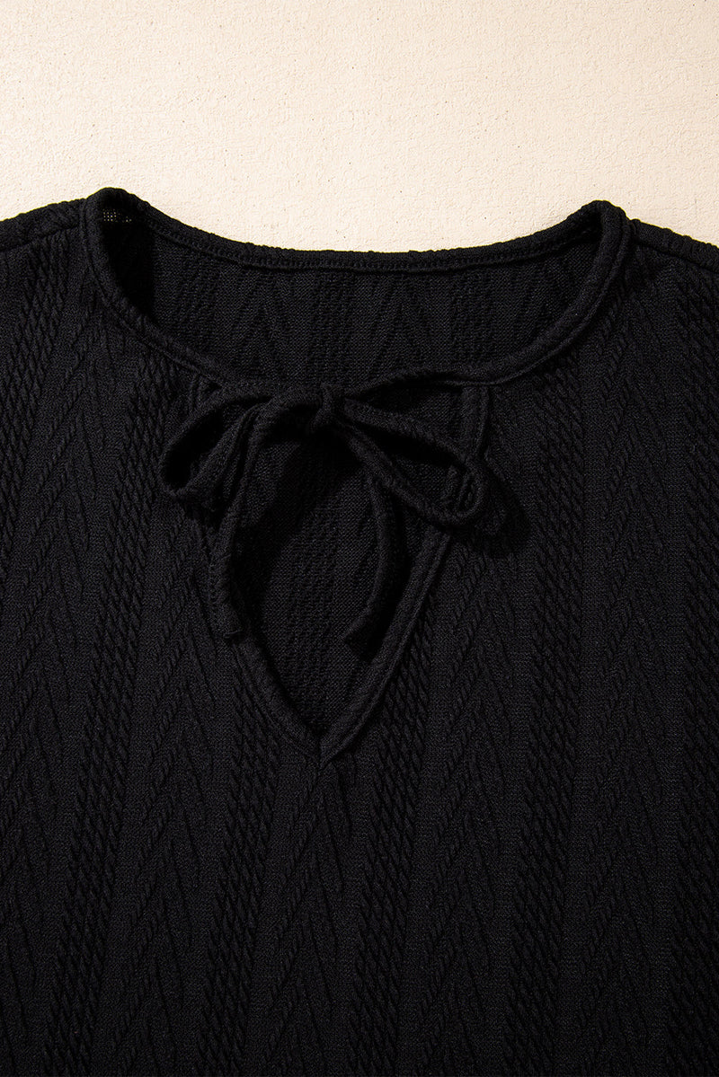 Poppy Textured Knit Drawstring Blouse