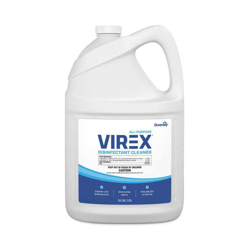 Diversey Virex All-Purpose Disinfectant Cleaner, Lemon Scent, 1 gal Container, 2/Carton