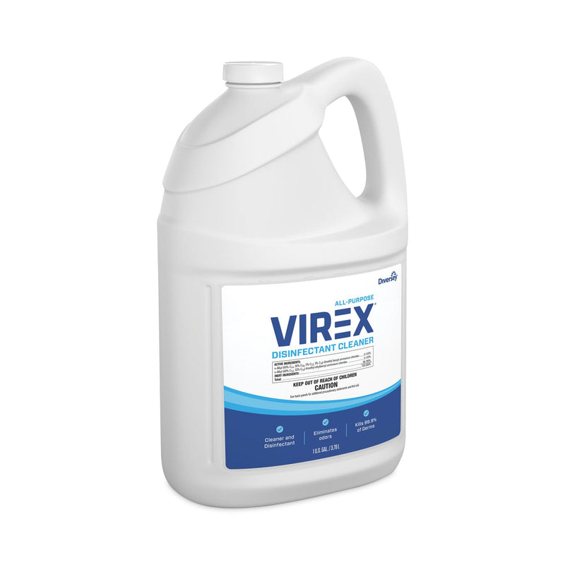 Diversey Virex All-Purpose Disinfectant Cleaner, Lemon Scent, 1 gal Container, 2/Carton