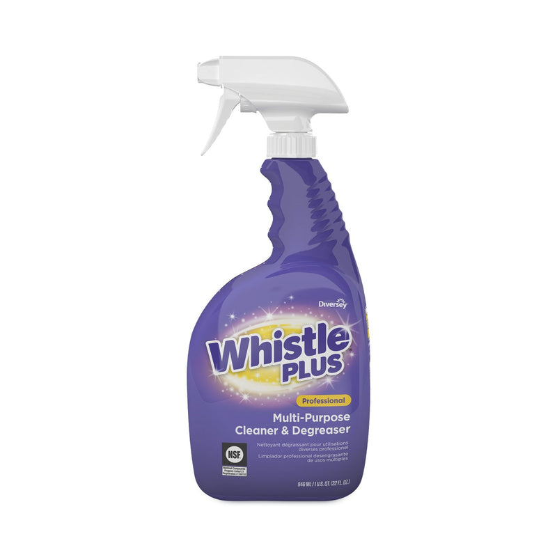 Diversey Whistle Plus Multi-Purpose Cleaner and Degreaser, Citrus, 32 oz Spray Bottle, 8/Carton