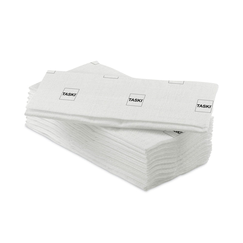 Diversey Taskisum Disposable Microfiber Mop, 17.7 x 4.9 White Microfiber Head, 25/Pack