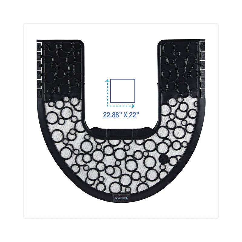 Boardwalk Commode Mat 2.0, Rubber, 22.88 x 22, Black/White, 6/Carton