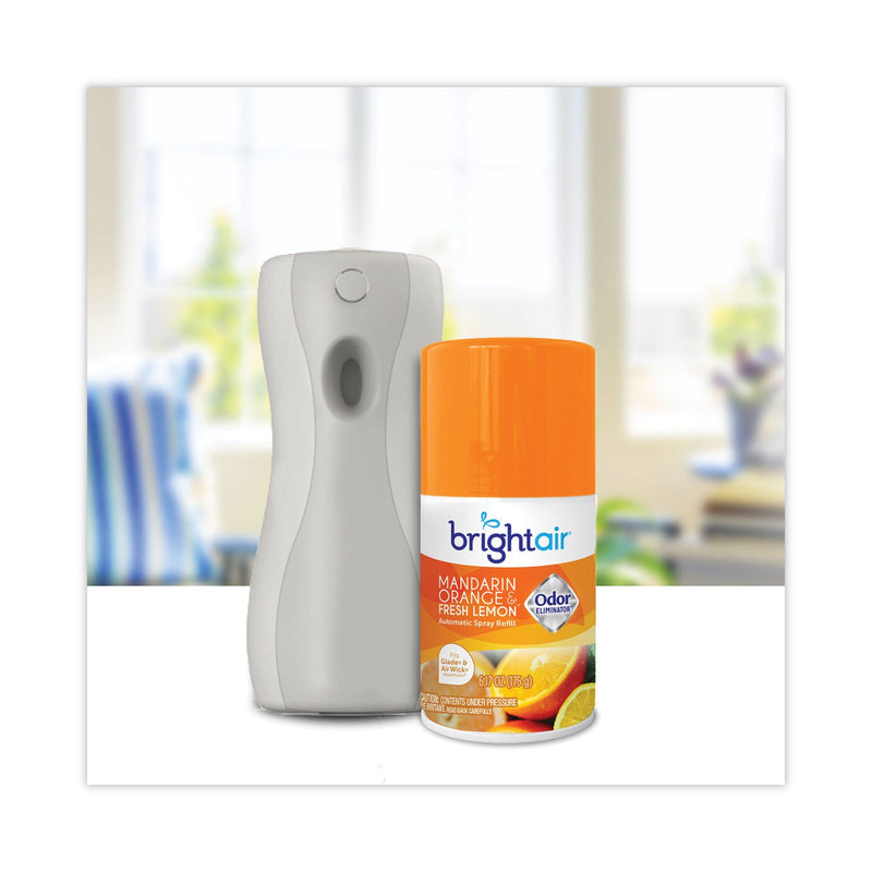 BRIGHT Air Automatic Spray Air Freshener Refill, Mandarin Orange and Fresh Lemon, 6.17 oz Aerosol Spray  6/Carton