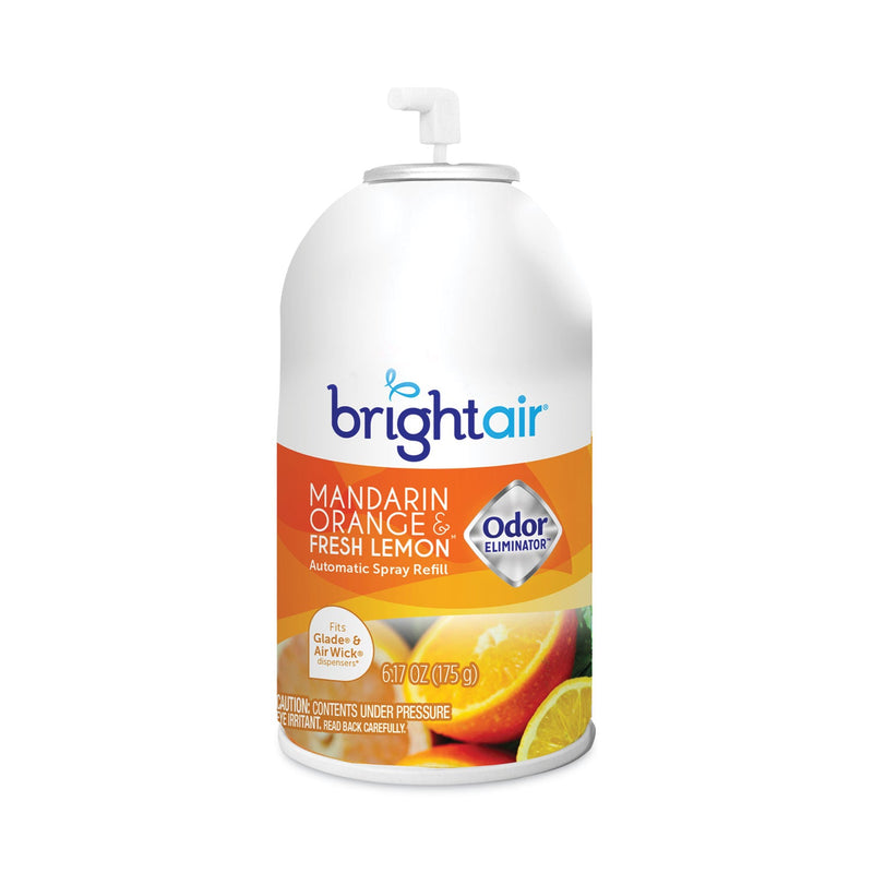 BRIGHT Air Automatic Spray Air Freshener Refill, Mandarin Orange and Fresh Lemon, 6.17 oz Aerosol Spray  6/Carton