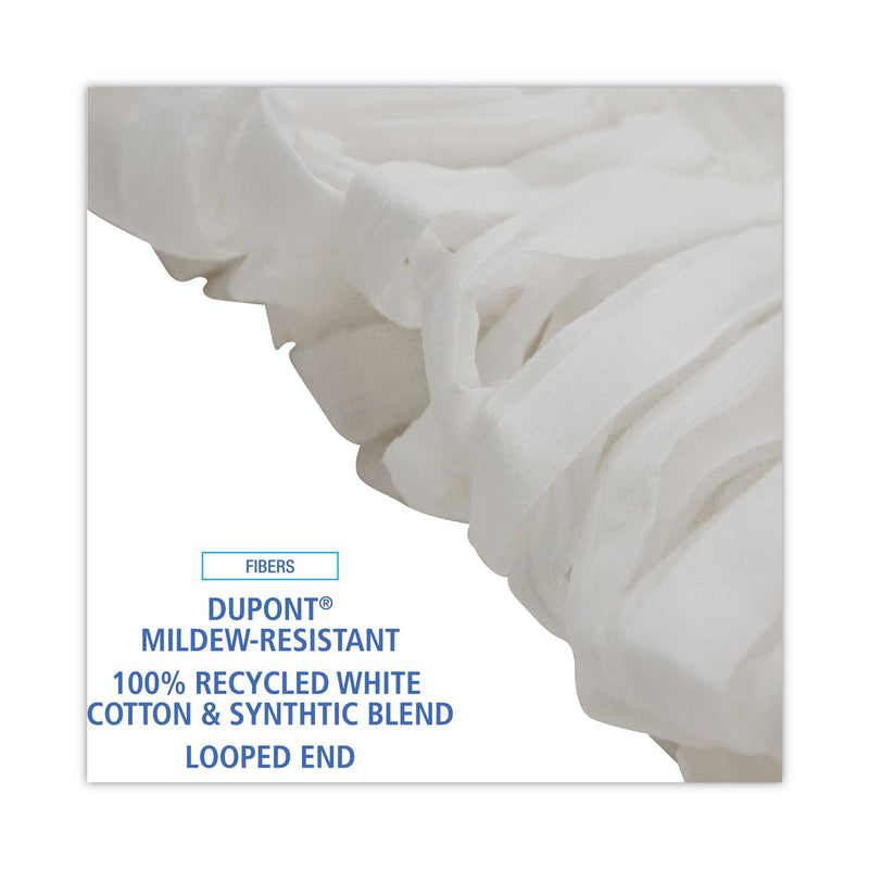 Boardwalk Mop Head, Looped, Enviro Clean With Tailband, Medium, White, 12/Carton