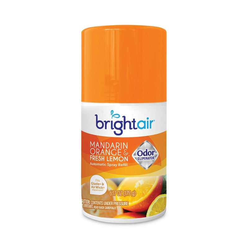 BRIGHT Air Automatic Spray Air Freshener Refill, Mandarin Orange and Fresh Lemon, 6.17 oz Aerosol Spray  6/Carton