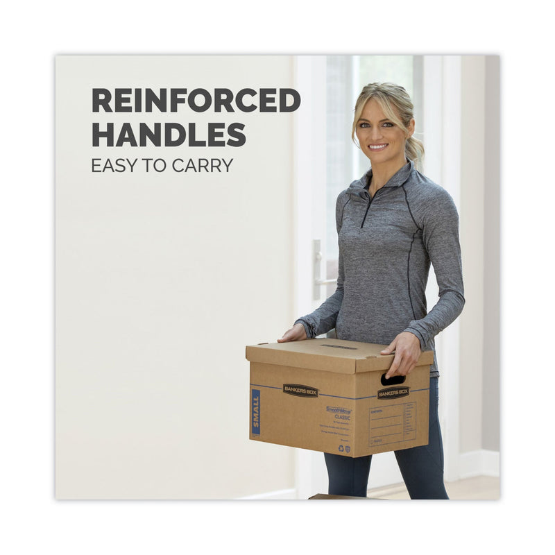 Bankers Box SmoothMove Classic Moving/Storage Boxes, Half Slotted Container (HSC), Large, 17" x 21" x 17", Brown/Blue, 5/Carton