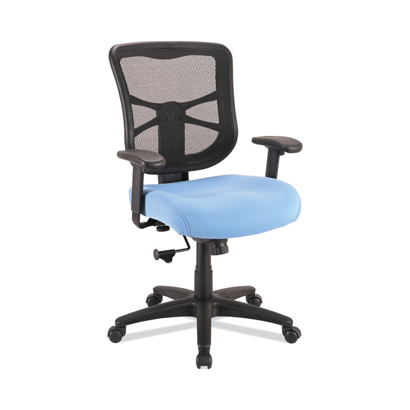 Alera Elusion Series Mesh Mid-Back Swivel/Tilt Chair, Supports Up to 275 lb, 17.9" to 21.8" Seat Height, Light Blue Seat