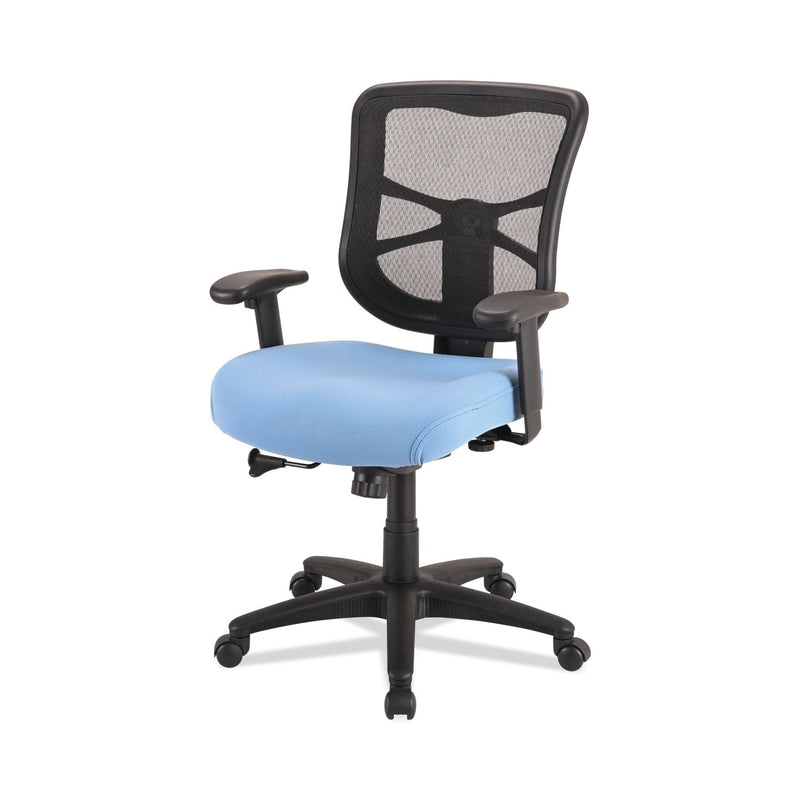 Alera Elusion Series Mesh Mid-Back Swivel/Tilt Chair, Supports Up to 275 lb, 17.9" to 21.8" Seat Height, Light Blue Seat