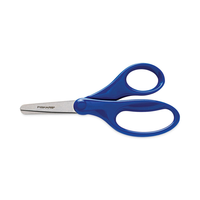Fiskars Kids/Student Scissors, Rounded Tip, 5" Long, 1.75" Cut Length, Assorted Straight Handles