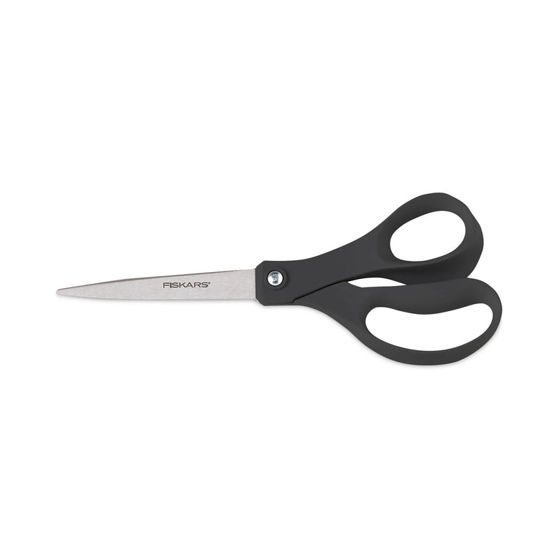 Fiskars Recycled Scissors, 10" Long, 8" Cut Length, Black Straight Handle