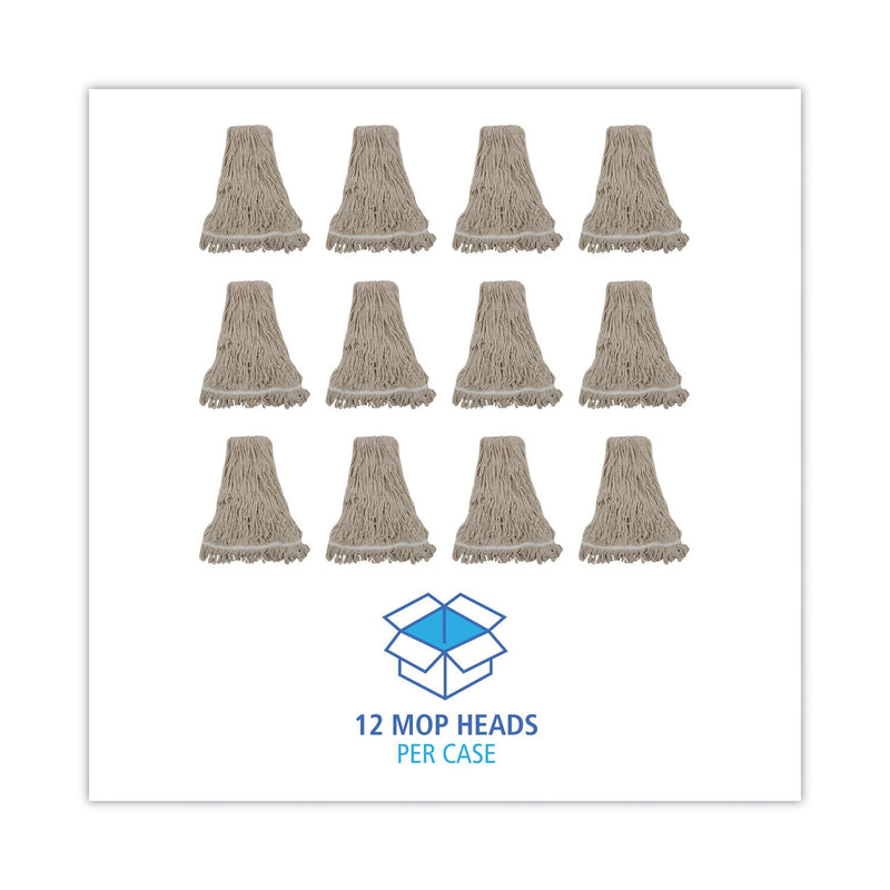 Boardwalk Mop Head, Pro Loop Web/Tailband, Premium Standard Head, Cotton, 32-Oz., White