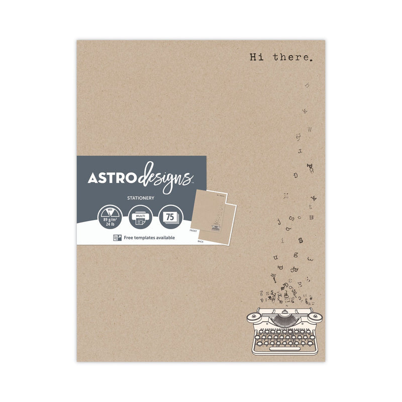 Astrodesigns Pre-Printed Paper, 24 lb Bond Weight, 8.5 x 11, Hi There, 75/Pack