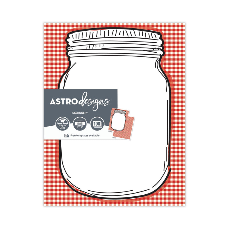 Astrodesigns Pre-Printed Paper, 28 lb Bond Weight, 8.5 x 11, Jar and Check, 100/Pack