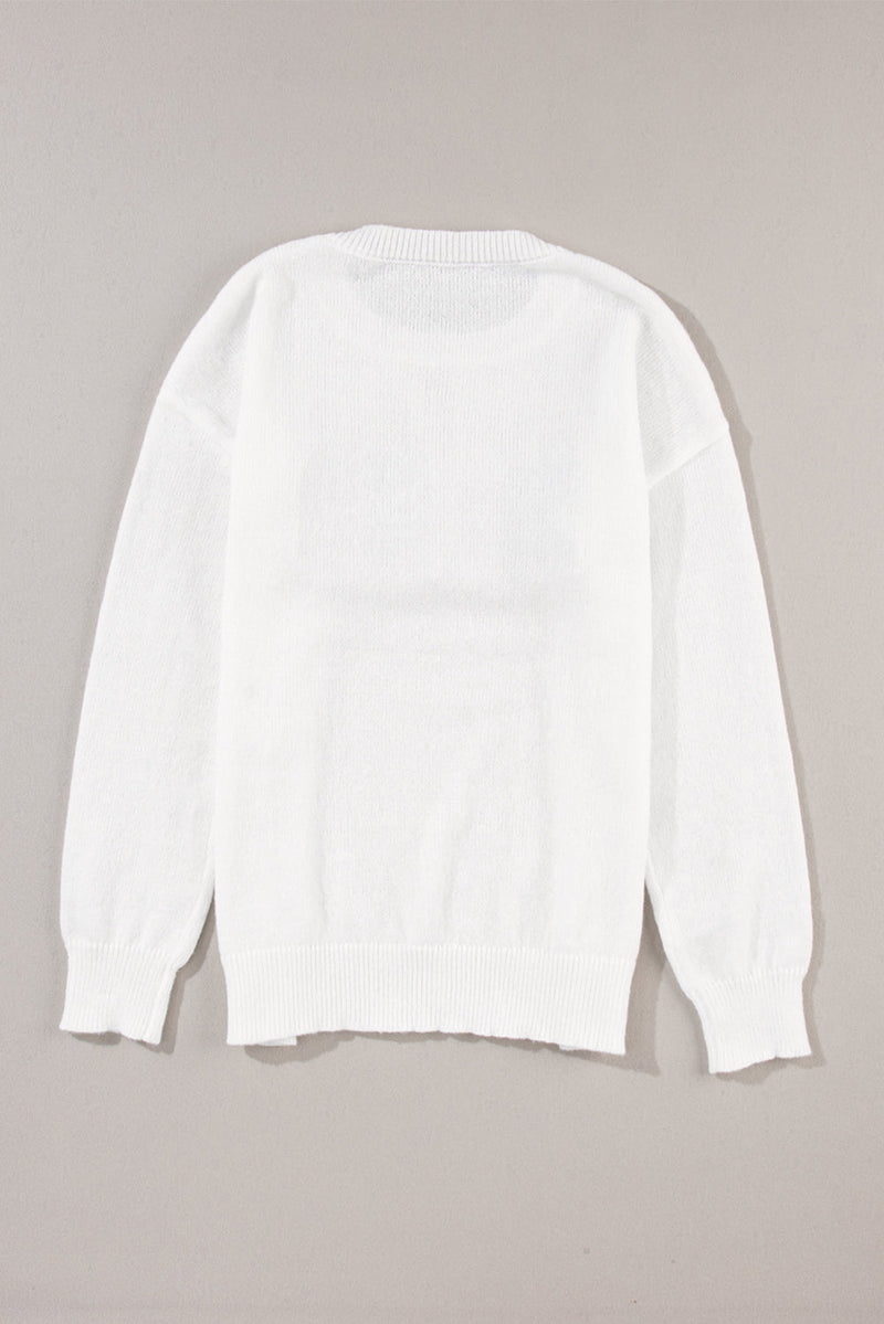 Robin Glitter Print Casual Sweater