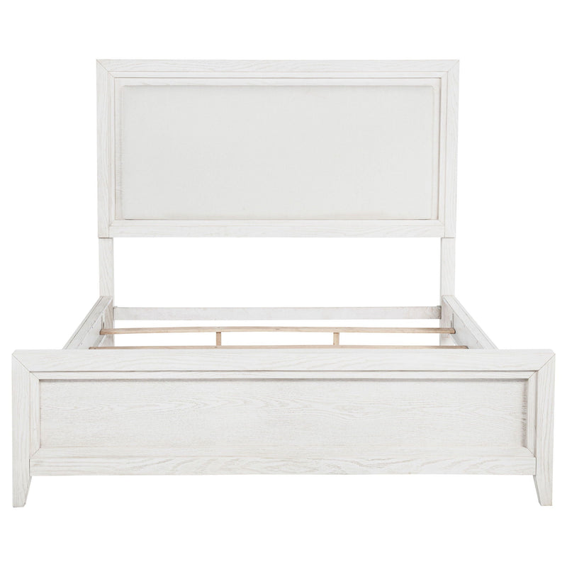 Marielle California King Panel Upholstered Bed Distressed White