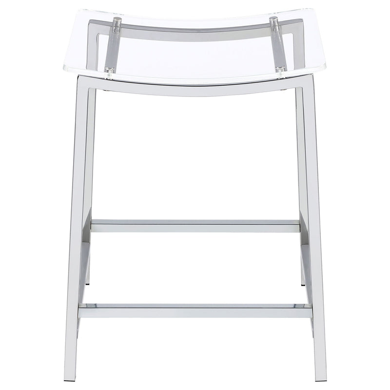 Jovani Acrylic Backless Counter Stool Chrome (Set of 2)