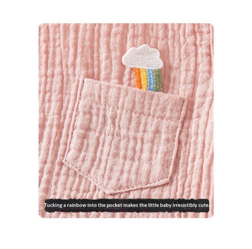 Summer Pure Cotton Yarn T-Shirt And Thin Childrens Shorts Two-Piece Set