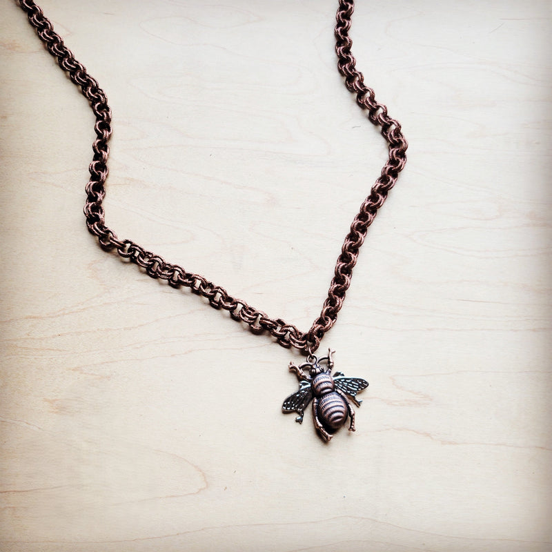 **Antique Layering Necklace w/ Bumble Bee Pendant 258tt