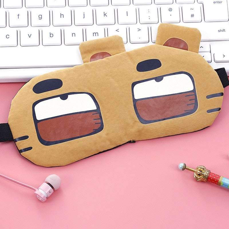 Cute Mask Soft Padded Sleep Travel Shade Cover