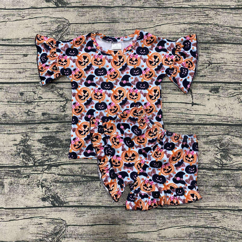 Glitzy pumpkin ruffle set