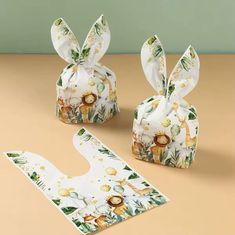 Kids Birthday Goodie Bags - Jungle Animal Gift Wraps 10-Pack