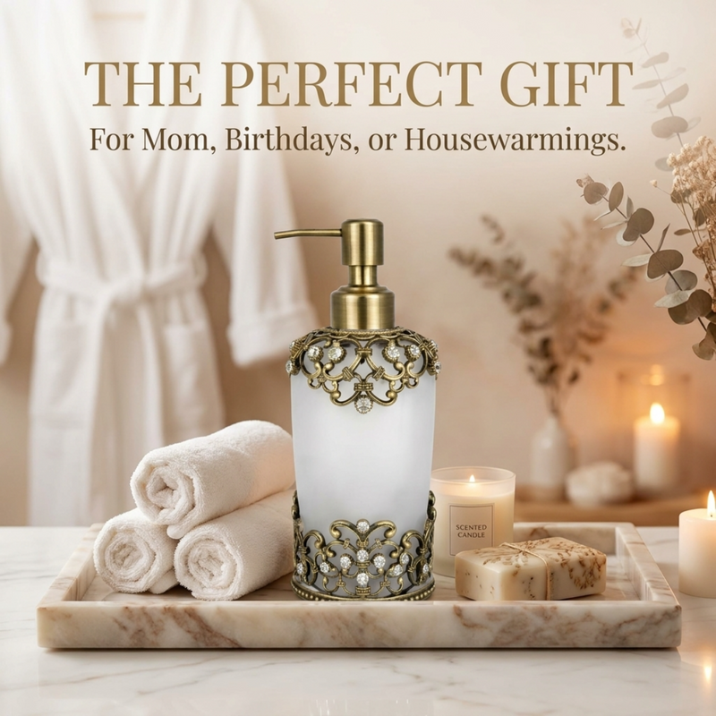 Amara Bliss – Modern Decorative Bathroom Accessory Handmade Soap Dispenser, 9 oz