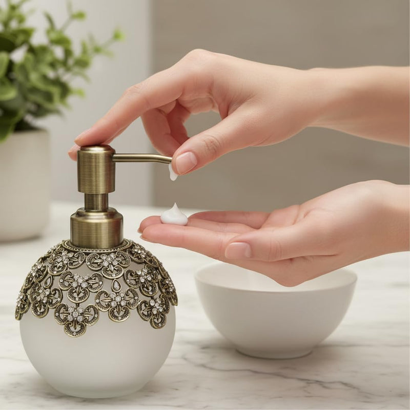 Colette Charm – Modern Decorative Bathroom Accessory Handmade Soap Dispenser, Gift for Mom
