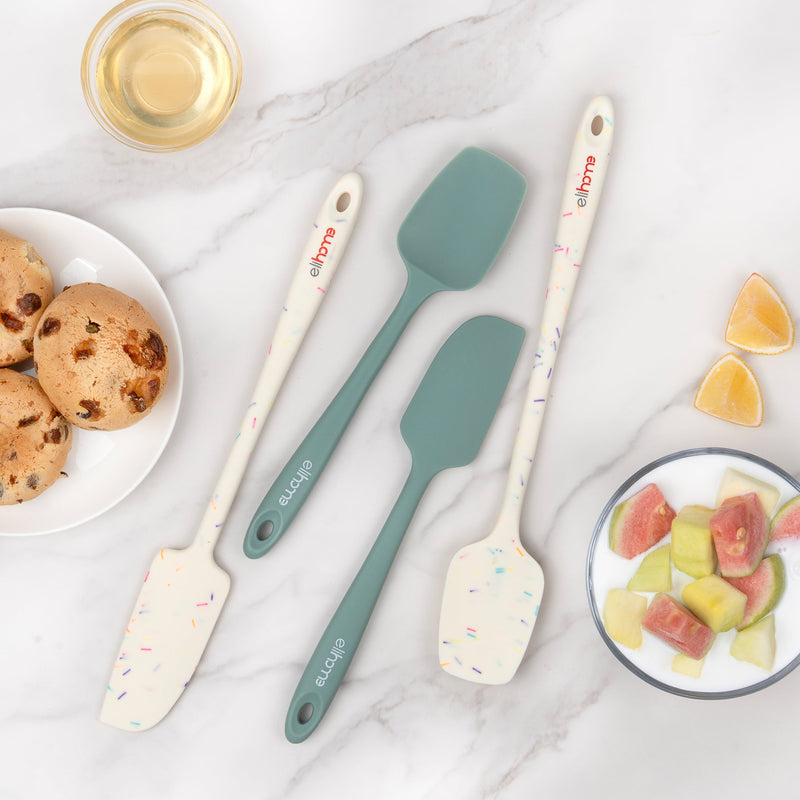 8 Piece Silicone Spatula Set - Teal Grey