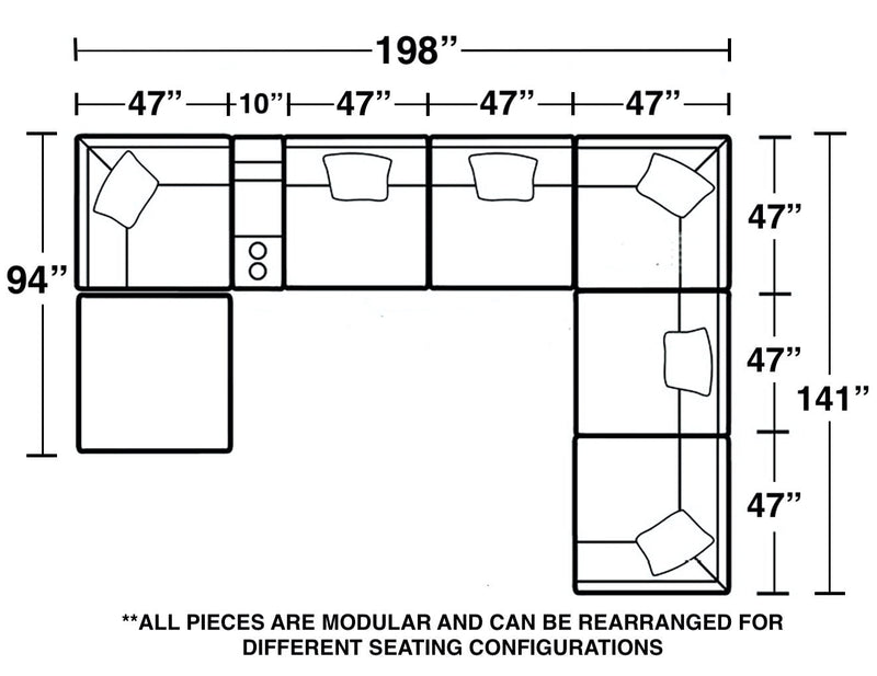 Posh - Modular Sectional And Ottoman