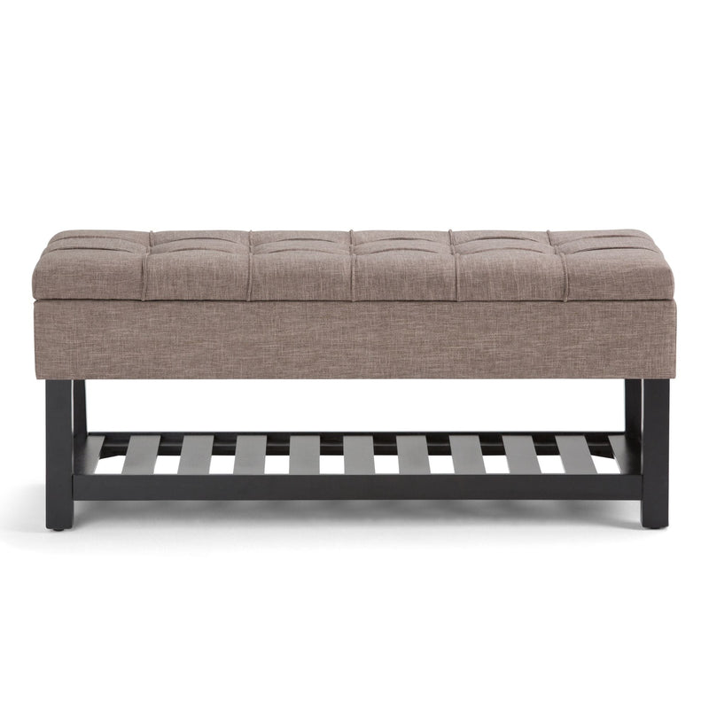 Saxon - Upholstered Transitional Storage Ottoman Bench