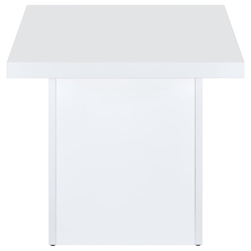 Devar 2-piece Square Coffee End Table Set White High Gloss