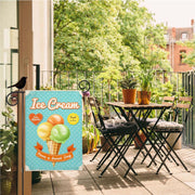Ice Cream Cone Garden Flags Summer Yard Flag Burlap Banners Vertical Double Sided 12.5X18 Inch Small Flag Home Decorative Outdoor Villa