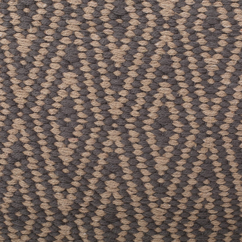 Amuleto - Hand Loomed Cotton Pouf - Dark Gray / Brown