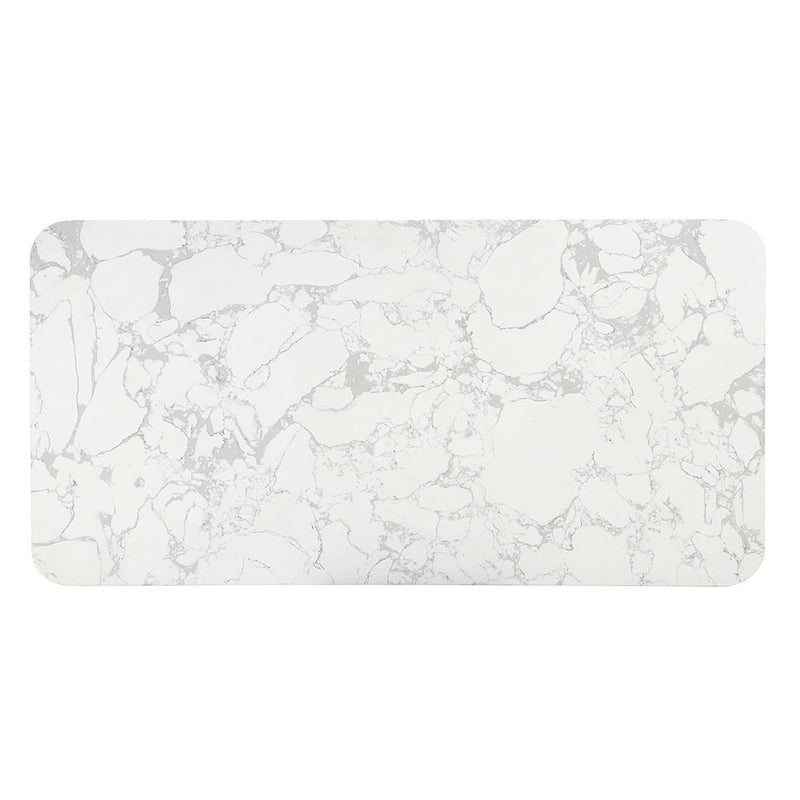 Clayten - Dining Table With Marble Top - White Natural Marble Top & Espresso
