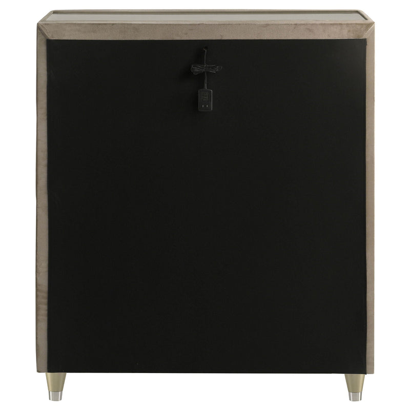 Lorient 5-drawer LED Chest of Drawers Ivory and Camel
