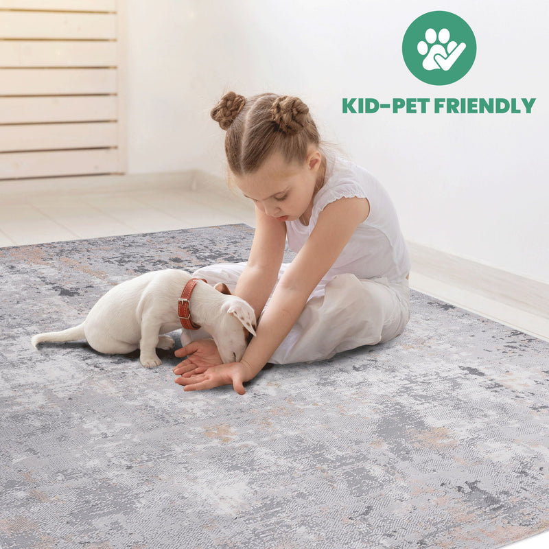 Marfi - 8' X 10' Abstract Area Rug - Gray / Multi