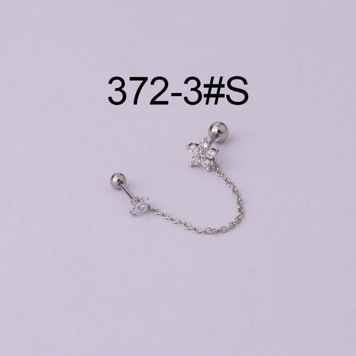 Thin Rod Stainless Steel Double Pierced Ear Bone Nails
