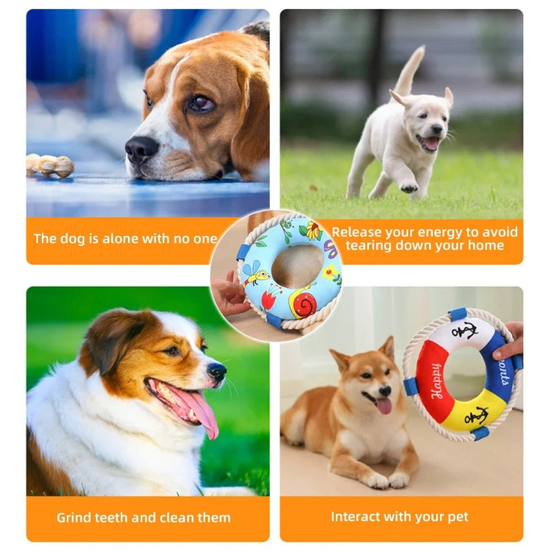 Float Training Dog Pull Ring Dog Ring Chew Resistant Toys Throw Catch Flying Pet Supplies Bite Resistant Soft Pull Ring