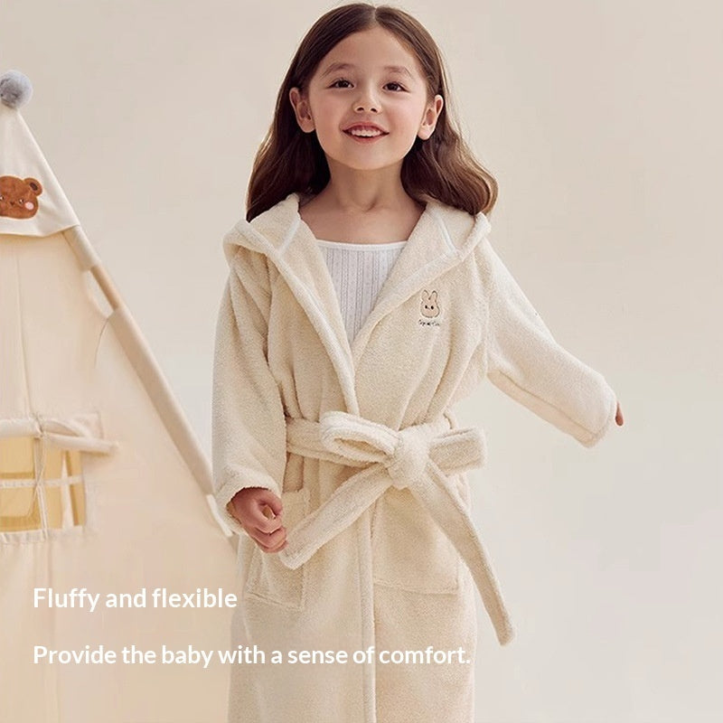 Children's Nightgown Girls' Absorbent Thickened Bathrobe