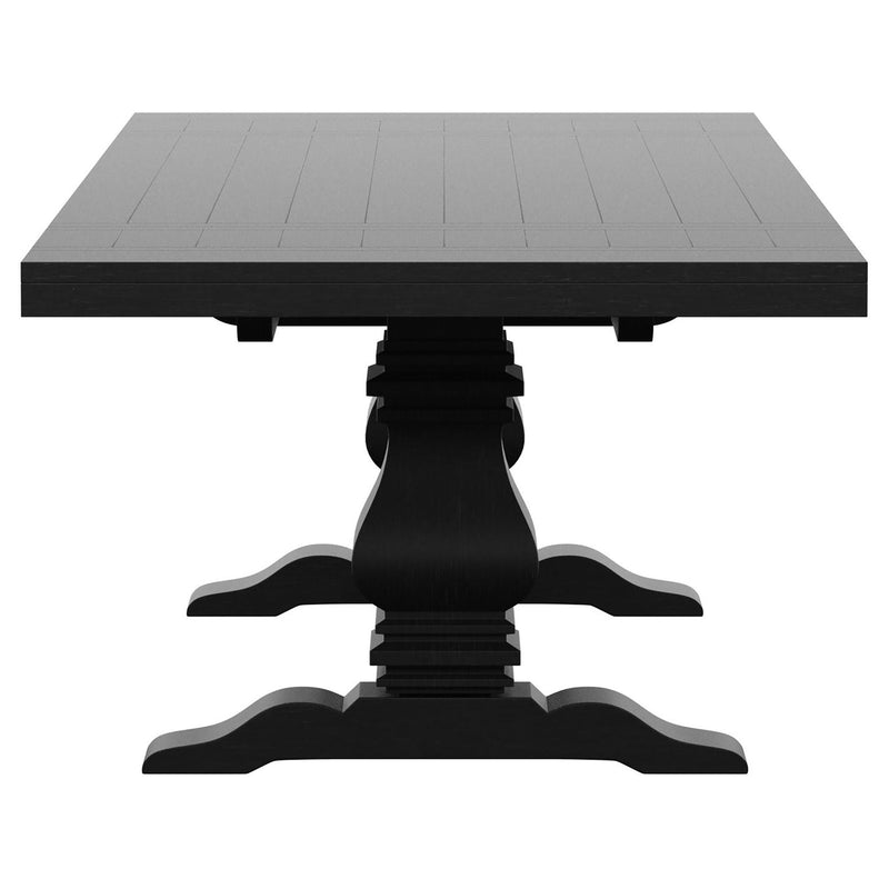 Florence 7-piece 126-inch Extension Dining Table Set Distressed Black