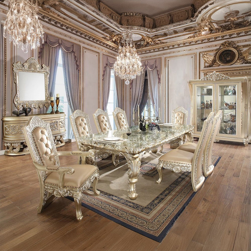 Vatican - Arm Chair (Set of 2) - Synthetic Leather & Champagne Silver